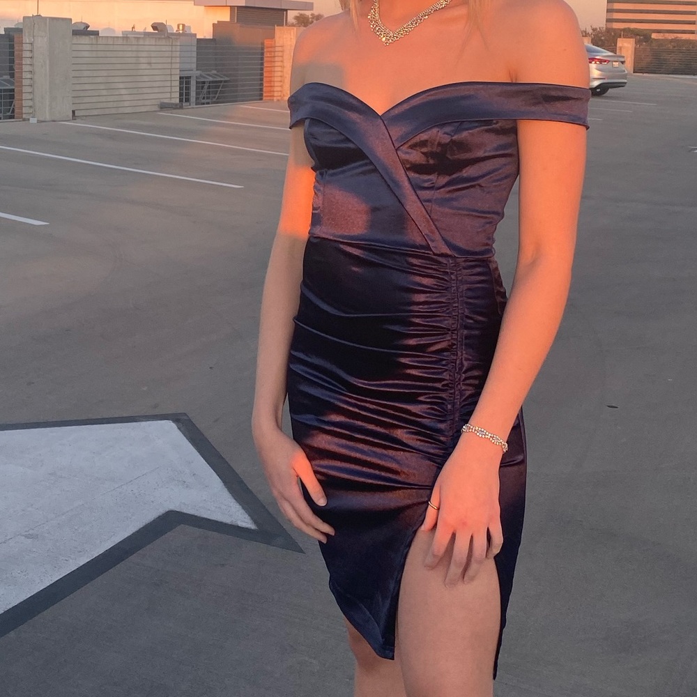Satin navy formal dress size small